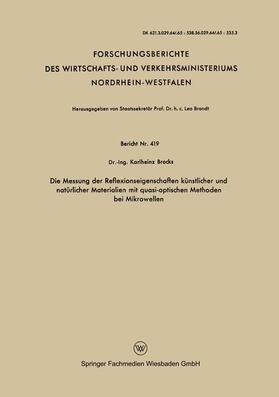 Brocks |  Brocks, K: Messung der Reflexionseigenschaften künstlicher u | Buch |  Sack Fachmedien