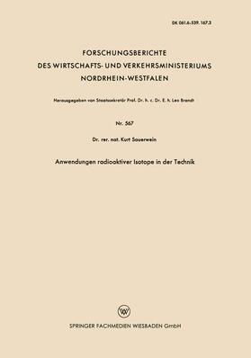 Sauerwein |  Sauerwein, K: Anwendungen radioaktiver Isotope in der Techni | Buch |  Sack Fachmedien