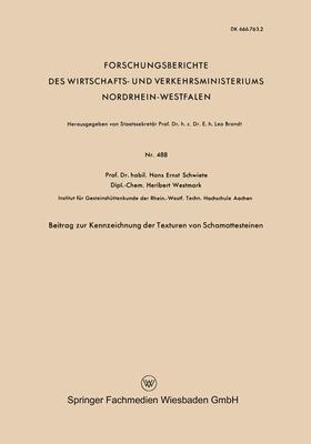 Schwiete |  Schwiete, H: Beitrag zur Kennzeichnung der Texturen von Scha | Buch |  Sack Fachmedien