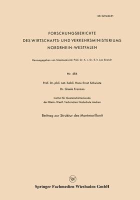 Schwiete |  Schwiete, H: Beitrag zur Struktur des Montmorillonit | Buch |  Sack Fachmedien