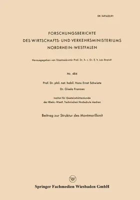Schwiete |  Beitrag zur Struktur des Montmorillonit | Buch |  Sack Fachmedien