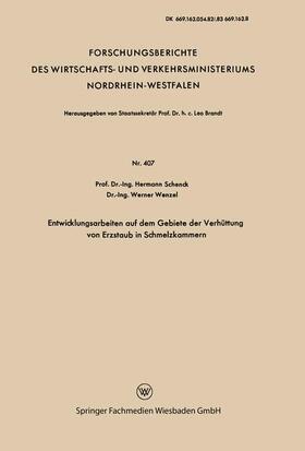 Schenck | Schenck, H: Entwicklungsarbeiten auf dem Gebiete der Verhütt | Buch | 978-3-663-03627-2 | sack.de