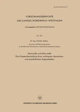 Satlow |  Hautwolle und Schurwolle | Buch |  Sack Fachmedien