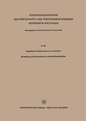  Gesellschaft für Kohlentechnik m. b. H. Dortmund: Herstellun | Buch |  Sack Fachmedien
