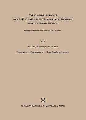 Technischer Überwachungsverein: Messungen des Leistungsbedar | Buch | 978-3-663-03726-2 | sack.de