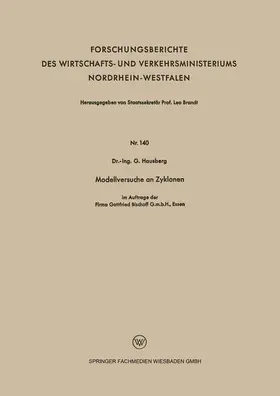 Hausberg |  Hausberg, G: Modellversuche an Zyklonen | Buch |  Sack Fachmedien