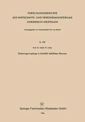 Linke |  Strömungsvorgänge in künstlich belüfteten Räumen | Buch |  Sack Fachmedien