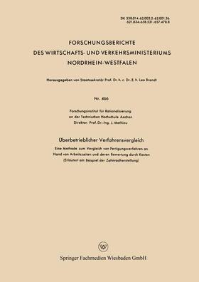 Mathieu | Mathieu, J: Überbetrieblicher Verfahrensvergleich | Buch | 978-3-663-03781-1 | sack.de
