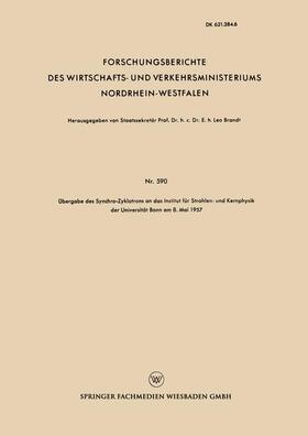 Brandt | Brandt, L: Übergabe des Synchro-Zyklotrons an das Institut f | Buch | 978-3-663-03782-8 | sack.de