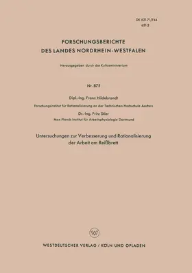 Hildebrandt |  Hildebrandt, F: Untersuchungen zur Verbesserung und Rational | Buch |  Sack Fachmedien