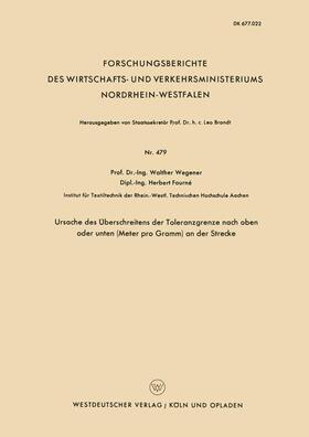 Wegener |  Wegener, W: Ursache des Überschreitens der Toleranzgrenze na | Buch |  Sack Fachmedien