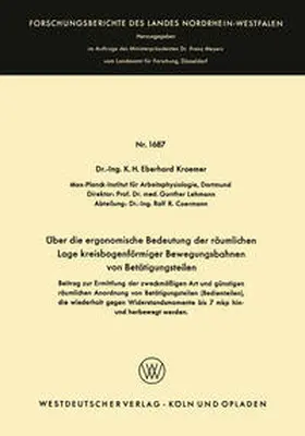 Wode |  Über die ergonomische Bedeutung der räumlichen Lage kreisbogenförmiger Bewegungsbahnen von Betätigungsteilen | Buch |  Sack Fachmedien