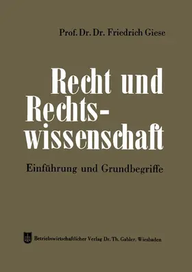 Giese |  Recht und Rechtswissenschaft | Buch |  Sack Fachmedien