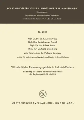 Voigt / Unterburg / Frerich |  Wirtschaftliche Entleerungsgebiete in Industrieländern | Buch |  Sack Fachmedien