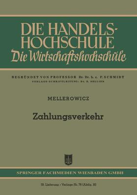 Mellerowicz | Zahlungsverkehr | Buch | sack.de