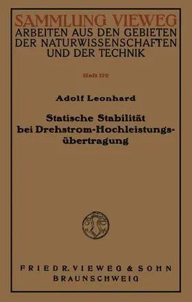 Leonhard |  Statische Stabilität bei Drehstrom-Hochleistungsübertragung | Buch |  Sack Fachmedien