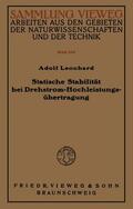 Leonhard |  Leonhard, A: Statische Stabilität bei Drehstrom-Hochleistung | Buch |  Sack Fachmedien
