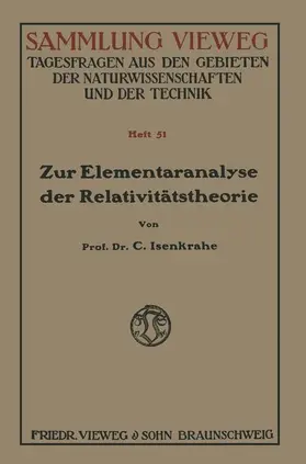 Isenkrahe |  Zur Elementaranalyse der Relativitätstheorie | Buch |  Sack Fachmedien