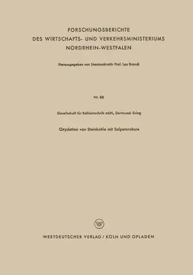 Oxydation von Steinkohle mit Salpetersäure | Buch | 978-3-663-04093-4 | www.sack.de