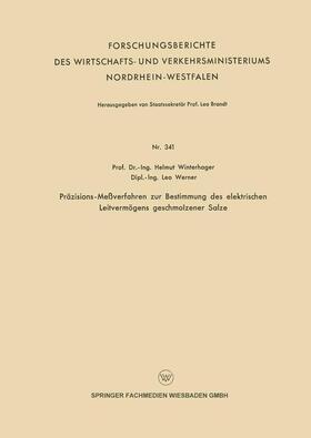 Winterhager |  Winterhager, H: Präzisions-Meßverfahren zur Bestimmung des e | Buch |  Sack Fachmedien