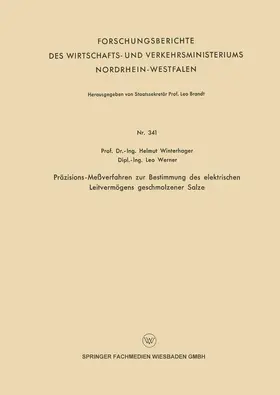 Winterhager |  Winterhager, H: Präzisions-Meßverfahren zur Bestimmung des e | Buch |  Sack Fachmedien