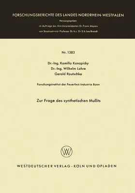 Konopicky |  Zur Frage des synthetischen Mullits | Buch |  Sack Fachmedien