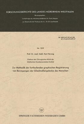 Herzog |  Herzog, K: Zur Methodik der fortlaufenden graphischen Regist | Buch |  Sack Fachmedien