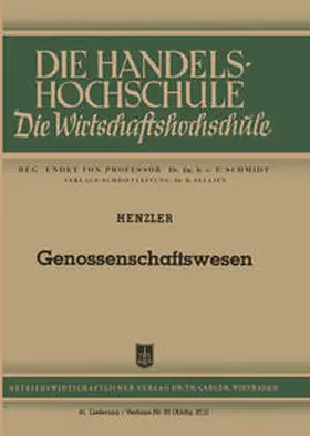 Henzler | Genossenschaftswesen | E-Book | www.sack.de