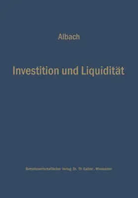 Albach | Investition und Liquidität | E-Book | www.sack.de
