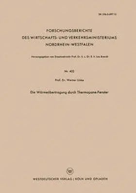 Linke |  Die Wärmeübertragung durch Thermopane-Fenster | eBook | Sack Fachmedien