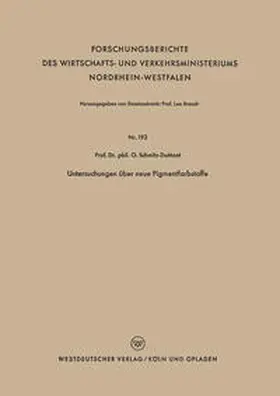 Schmitz-Dumont | Untersuchungen über neue Pigmentfarbstoffe | E-Book | www.sack.de