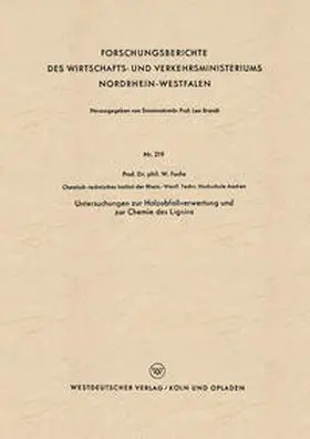 Fuchs |  Untersuchungen zur Holzabfallverwertung und zur Chemie des Lignins | eBook | Sack Fachmedien
