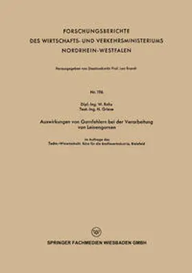 Rohs | Auswirkungen von Garnfehlern bei der Verarbeitung von Leinengarnen | E-Book | www.sack.de
