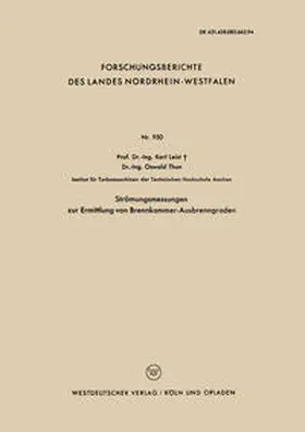 Leist | Strömungsmessungen zur Ermittlung von Brennkammer-Ausbrenngraden | E-Book | sack.de