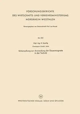 Spodig |  Untersuchung zur Anwendung der Dauermagnete in der Technik | eBook | Sack Fachmedien
