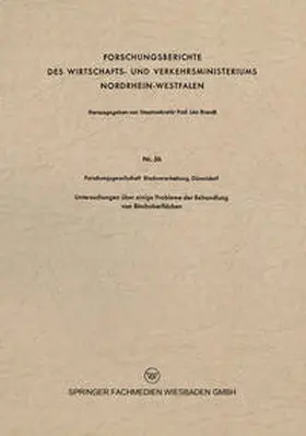 Untersuchungen über einige Probleme der Behandlung von Blechoberflächen | E-Book | www.sack.de