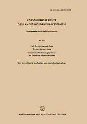 Opitz | Das dynamische Verhalten von Lastschaltgetrieben | E-Book | www.sack.de