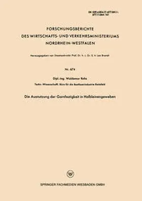 Rohs |  Die Ausnutzung der Garnfestigkeit in Halbleinengeweben | eBook | Sack Fachmedien