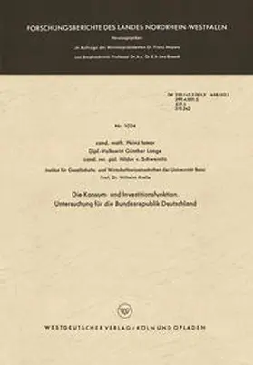 Ismar |  Die Konsum- und Investitionsfunktion. Untersuchung für die Bundesrepublik Deutschland | eBook | Sack Fachmedien