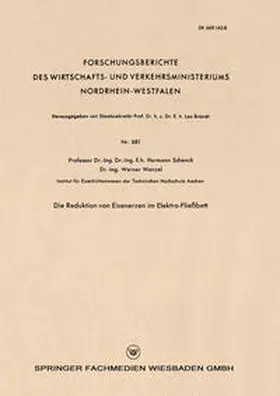 Schenck | Die Reduktion von Eisenerzen im Elektro-Fließbett | E-Book | www.sack.de