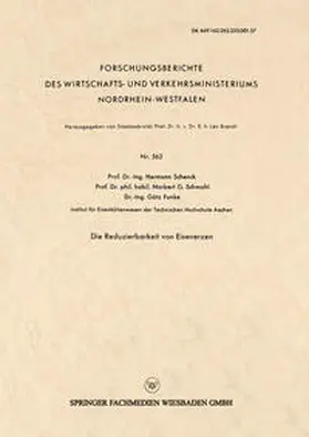 Schenck | Die Reduzierbarkeit von Eisenerzen | E-Book | www.sack.de