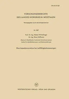 Winterhager | Eine Impedanzanalyse bei Leitfähigkeitsmessungen | E-Book | www.sack.de