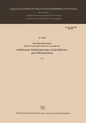 Klüser |  Aufteilung der Entladungsenergie auf die Elektroden einer Glimmentladung | eBook | Sack Fachmedien