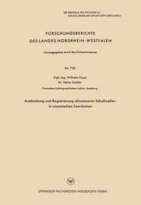 Faust | Ausbreitung und Registrierung ultrasonorer Schallwellen in ozeanischen Seeräumen | E-Book | www.sack.de
