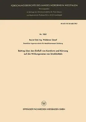 Gesell |  Beitrag über den Einfluß von Kornform und Körnung auf die Wirkungsweise von Strahlmitteln | eBook | Sack Fachmedien