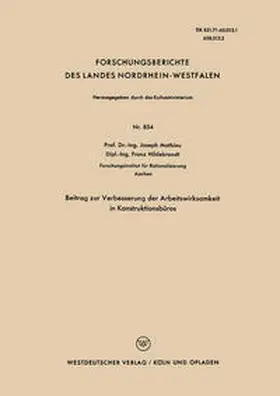 Mathieu | Beitrag zur Verbesserung der Arbeitswirksamkeit in Konstruktionsbüros | E-Book | www.sack.de