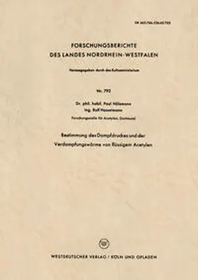 Hölemann |  Bestimmung des Dampfdruckes und der Verdampfungswärme von flüssigem Acetylen | eBook | Sack Fachmedien