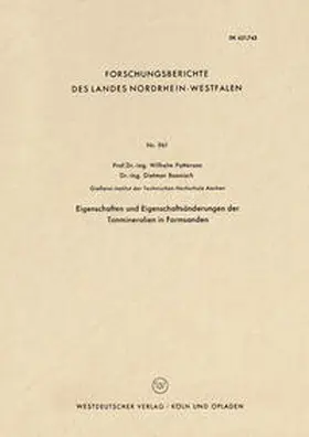 Patterson |  Eigenschaften und Eigenschaftsänderungen der Tonmineralien in Formsanden | eBook | Sack Fachmedien