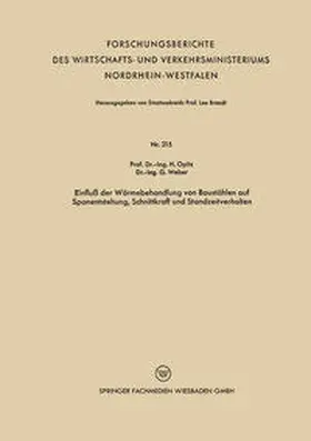 Opitz |  Einfluß der Wärmebehandlung von Baustählen auf Spanentstehung, Schnittkraft und Standzeitverhalten | eBook | Sack Fachmedien
