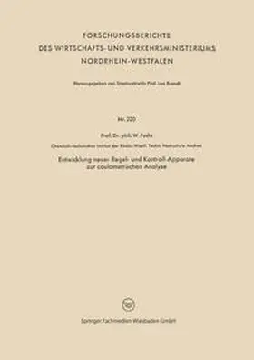 Fuchs |  Entwicklung neuer Regel- und Kontroll-Apparate zur coulometrischen Analyse | eBook | Sack Fachmedien